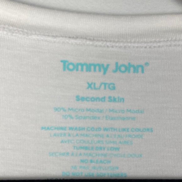 TOMMY JOHN Second Skin T-Shirt WHITE Micro Modal Everyday V-Neck Tee Mens XL - Picture 4 of 8